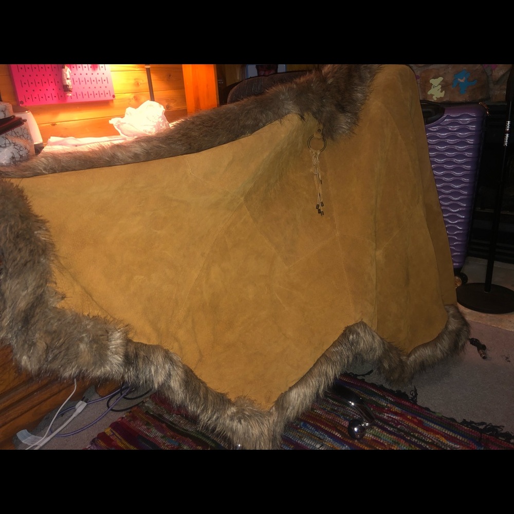 Suede cape